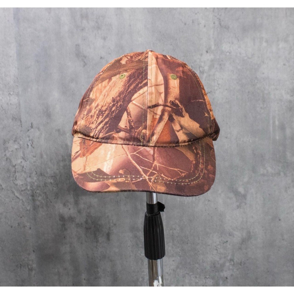 Vintage Y2K 2000's 00's Burnt Fall Real Tree Camo 6 Pannel Hat - Picture 3 of 5